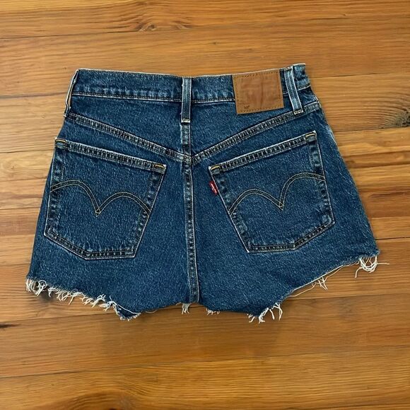 Levi's 501 Denim Cut-Off Blue Jean Shorts Womens Size 25 Button Fly - Picture 5 of 12